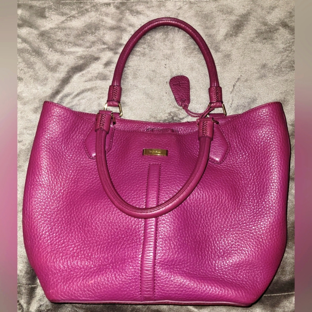 Gently used Cole Haan leather purse purple